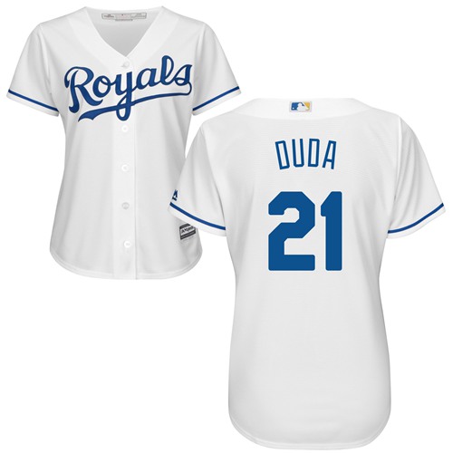 Royals #21 Lucas Duda White Home Women's Stitched MLB Jersey